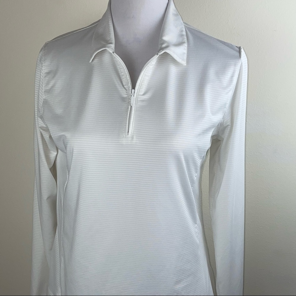 Lady Hagen Hydro-Dri White Long Sleeve Polyester/Spandex Stretch Golf Top Sz L